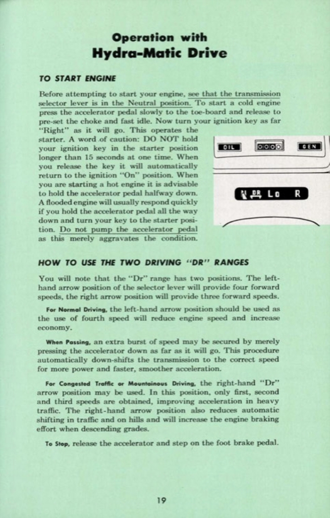 1953 Cadillac Owners Manual Page 15